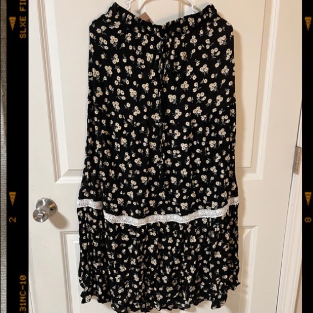 Floral Maxi Skirt with drawstrings